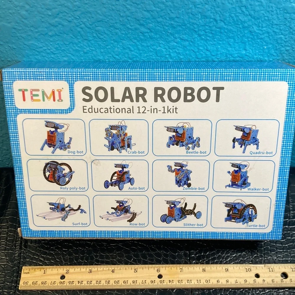 NWT TEMU Solar Robot‎ Ages 8+ Educational 12-in-1 Kit BLUE